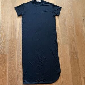 Casual Black Maxi Dress one side slit used